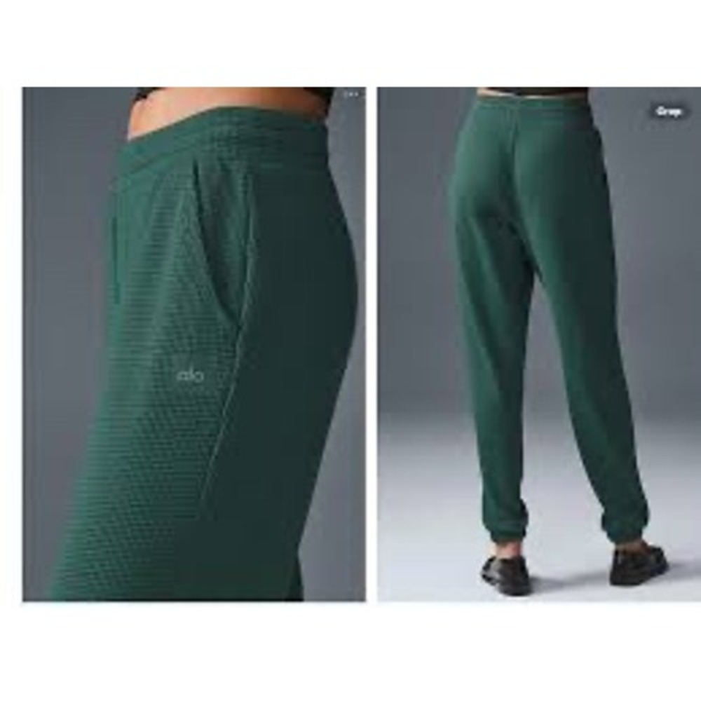 Alo Yoga Muse Sweatpant Hunter Green Waffle Knit Joggers Womens XS W0352R